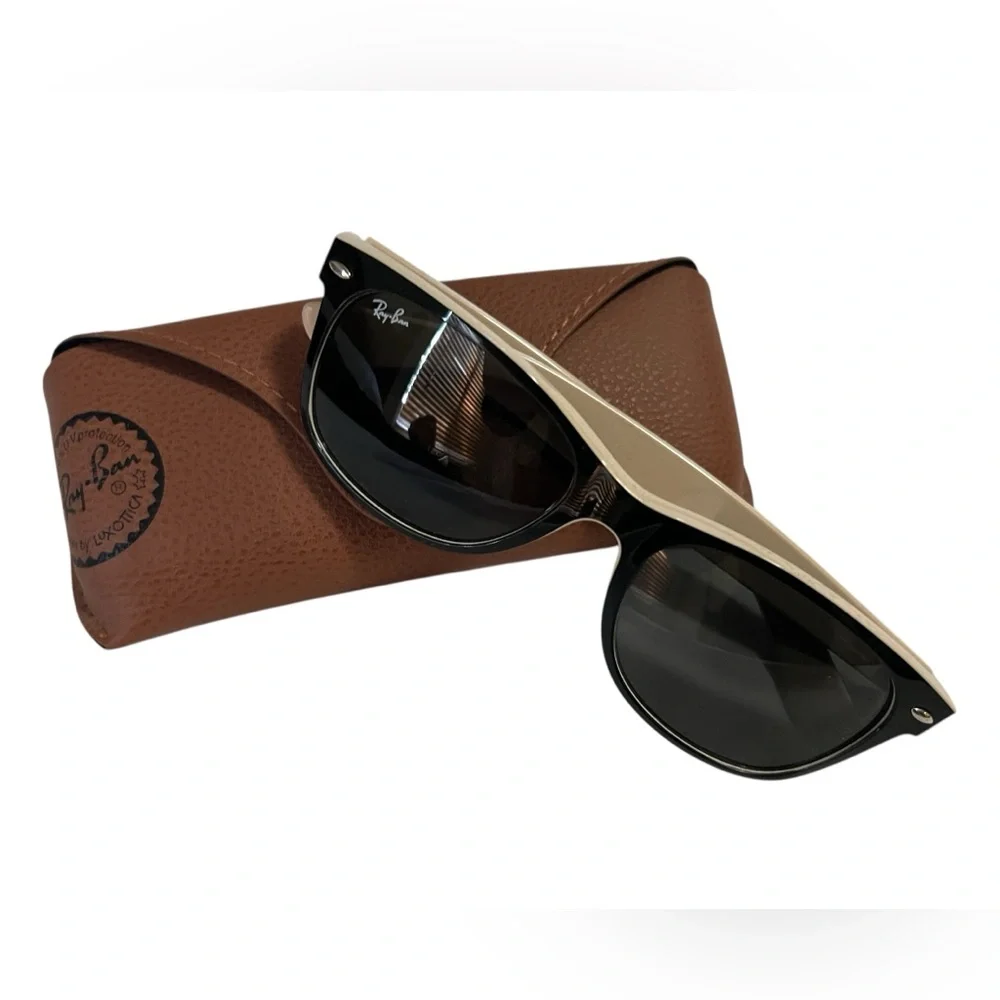 Ray-Ban Classic Black and Cream Sunglasses - Picture 5 of 5